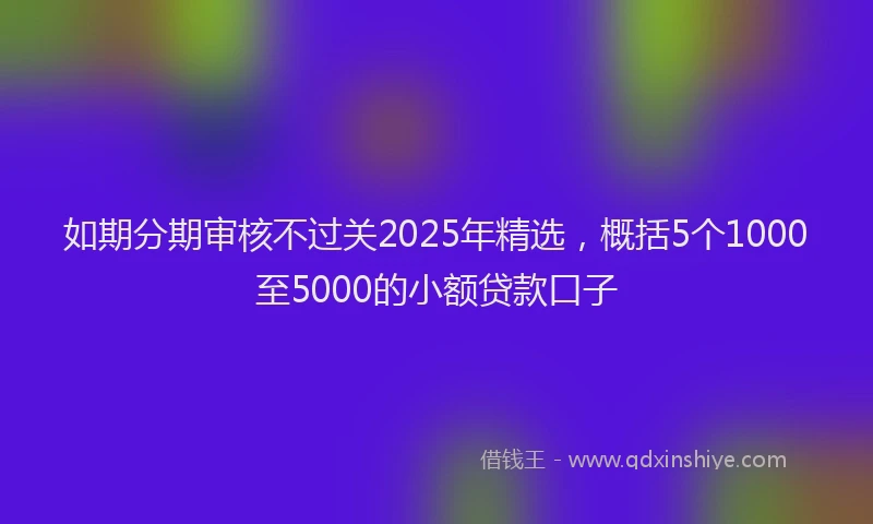 如期分期审核不过关2025年精选，概括5个1000至5000的小额贷款口子