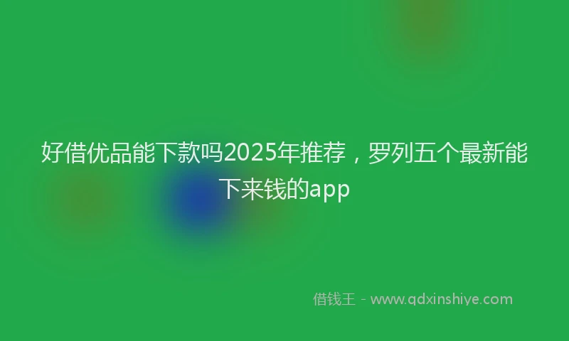 好借优品能下款吗2025年推荐，罗列五个最新能下来钱的app