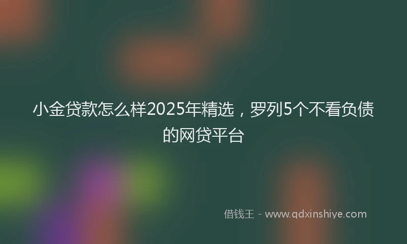 小金贷款怎么样2025年精选，罗列5个不看负债的网贷平台