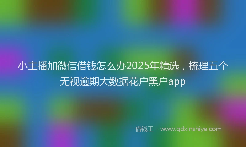 小主播加微信借钱怎么办2025年精选，梳理五个无视逾期大数据花户黑户app