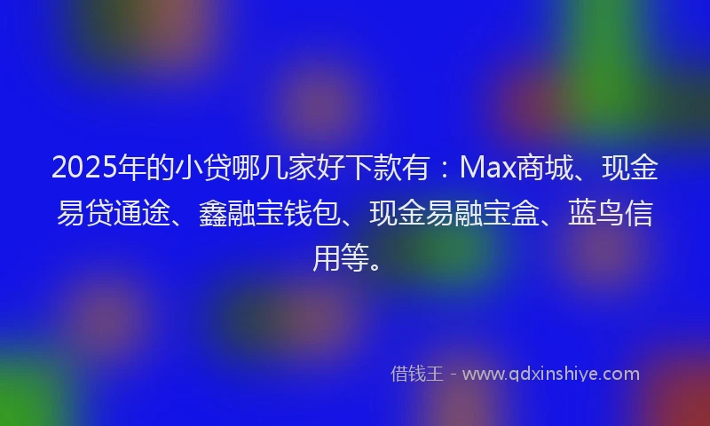 2025年的小贷哪几家好下款有：Max商城、现金易贷通途、鑫融宝钱包、现金易融宝盒、蓝鸟信用等。