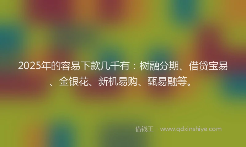 2025年的容易下款几千有：树融分期、借贷宝易、金银花、新机易购、甄易融等。