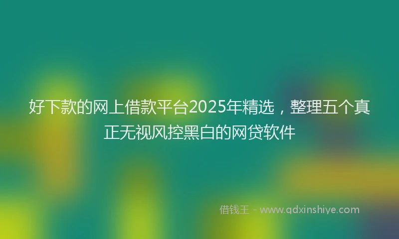好下款的网上借款平台2025年精选，整理五个真正无视风控黑白的网贷软件