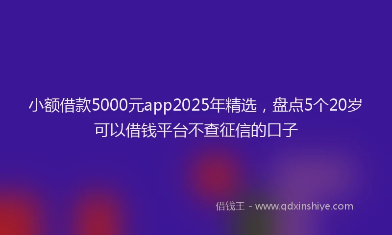小额借款5000元app2025年精选,盘点5个20岁可以借钱平台不查征信的口子