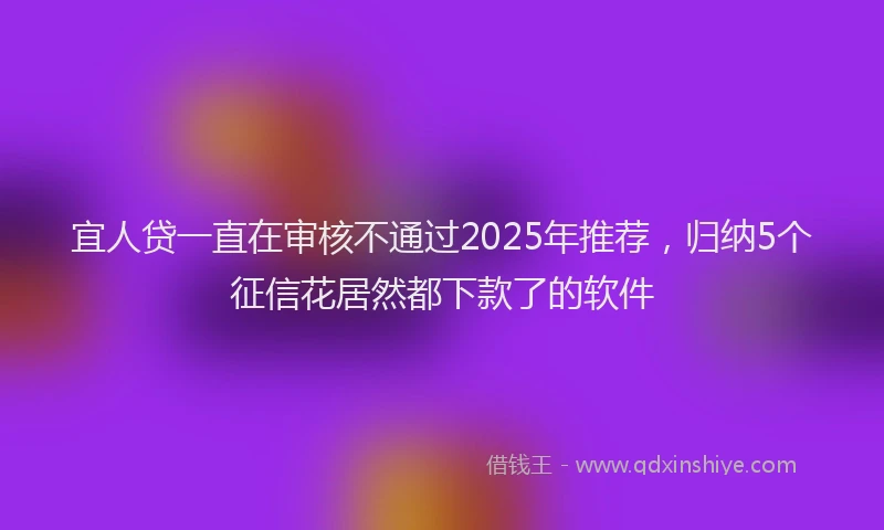 宜人贷一直在审核不通过2025年推荐，归纳5个征信花居然都下款了的软件