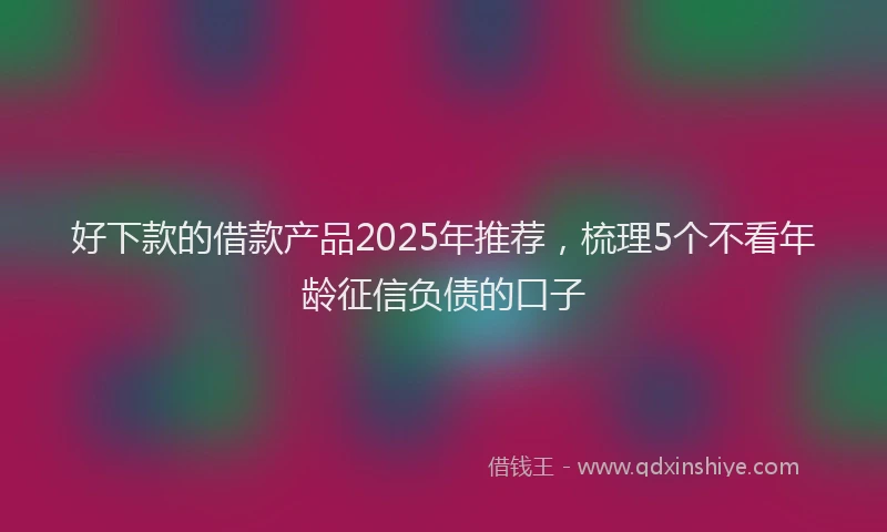 好下款的借款产品2025年推荐，梳理5个不看年龄征信负债的口子