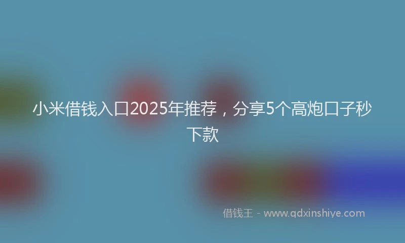 小米借钱入口2025年推荐，分享5个高炮口子秒下款