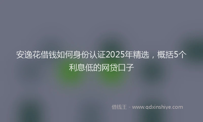 安逸花借钱如何身份认证2025年精选，概括5个利息低的网贷口子