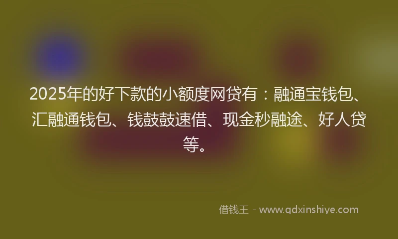 2025年的好下款的小额度网贷有：融通宝钱包、汇融通钱包、钱鼓鼓速借、现金秒融途、好人贷等。