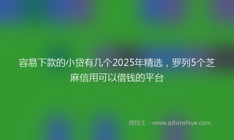 容易下款的小贷有几个2025年精选，罗列5个芝麻信用可以借钱的平台