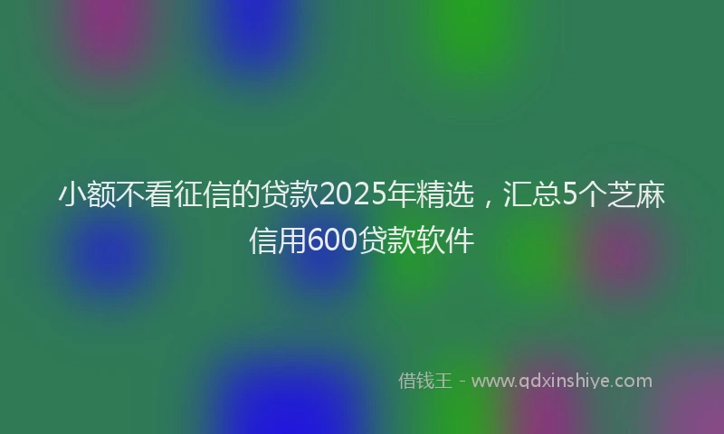 小额不看征信的贷款2025年精选，汇总5个芝麻信用600贷款软件