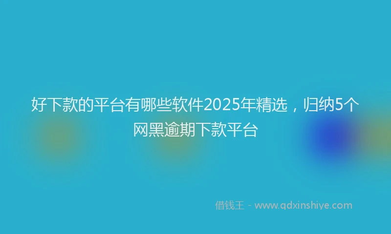 好下款的平台有哪些软件2025年精选，归纳5个网黑逾期下款平台