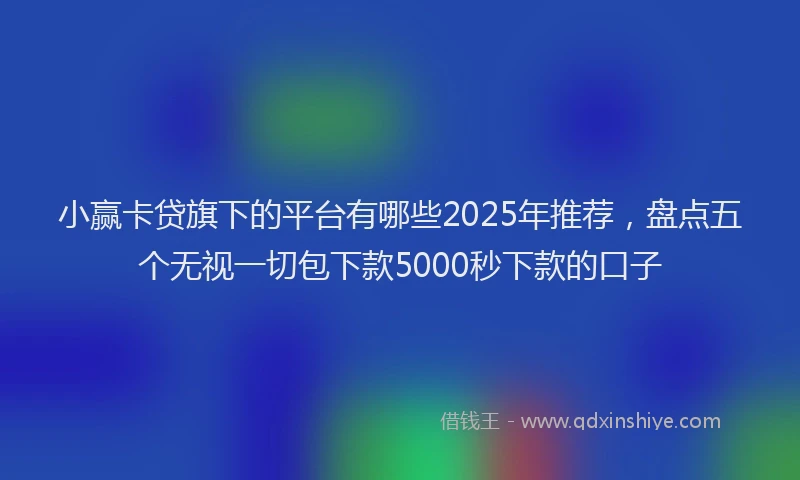 小赢卡贷旗下的平台有哪些2025年推荐，盘点五个无视一切包下款5000秒下款的口子