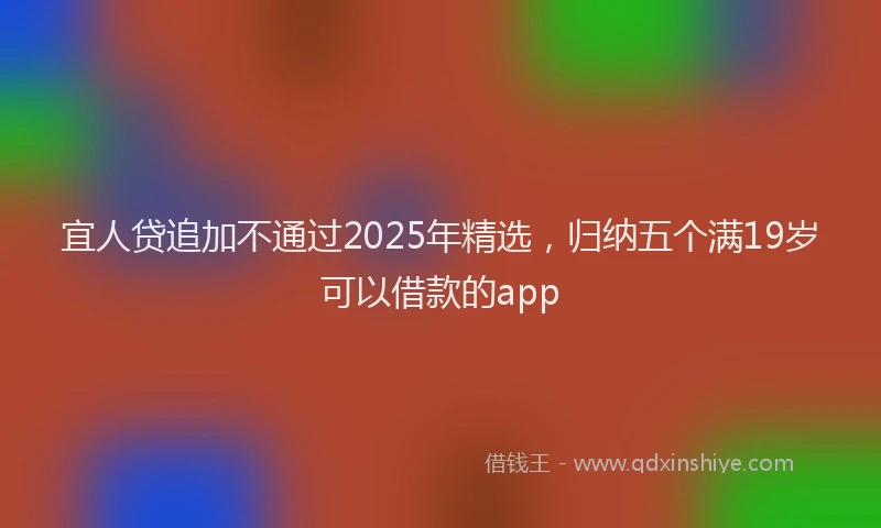 宜人贷追加不通过2025年精选，归纳五个满19岁可以借款的app