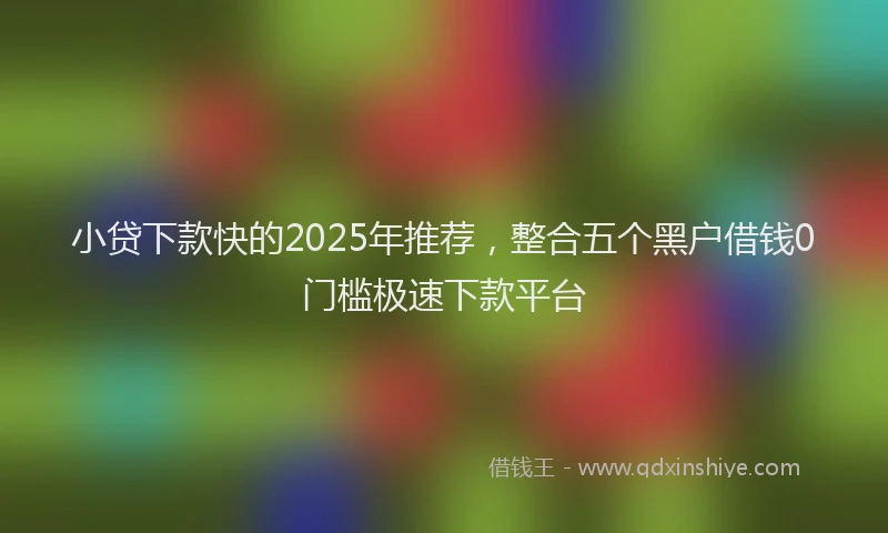 小贷下款快的2025年推荐，整合五个黑户借钱0门槛极速下款平台