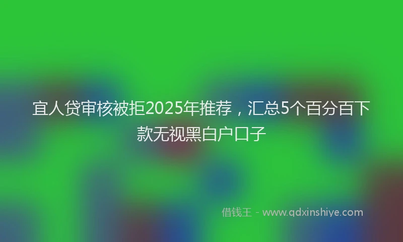 宜人贷审核被拒2025年推荐，汇总5个百分百下款无视黑白户口子