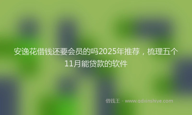 安逸花借钱还要会员的吗2025年推荐，梳理五个11月能贷款的软件