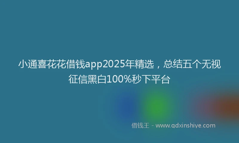 小通喜花花借钱app2025年精选，总结五个无视征信黑白100%秒下平台