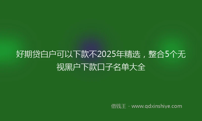 好期贷白户可以下款不2025年精选，整合5个无视黑户下款口子名单大全