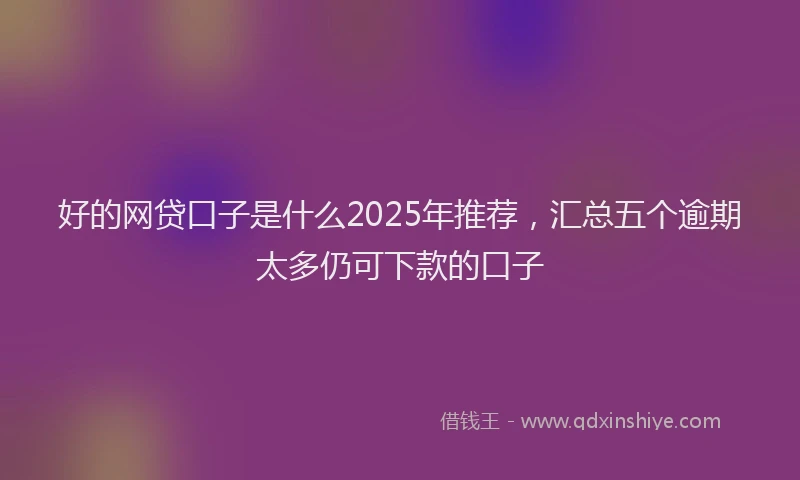 好的网贷口子是什么2025年推荐，汇总五个逾期太多仍可下款的口子