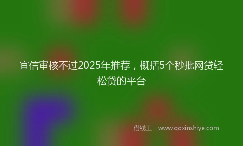 宜信审核不过2025年推荐，概括5个秒批网贷轻松贷的平台