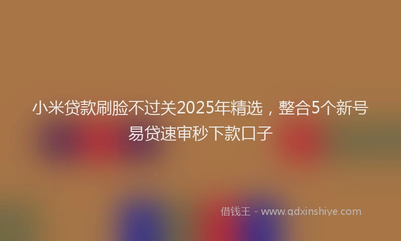 小米贷款刷脸不过关2025年精选，整合5个新号易贷速审秒下款口子