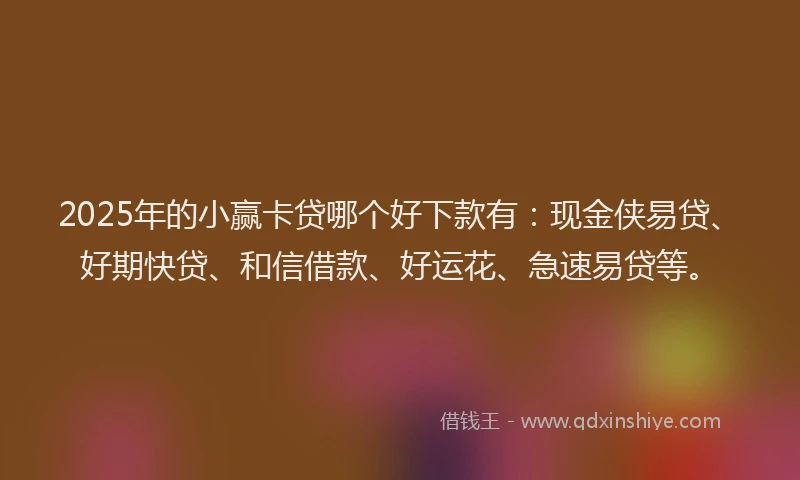 2025年的小赢卡贷哪个好下款有：现金侠易贷、好期快贷、和信借款、好运花、急速易贷等。