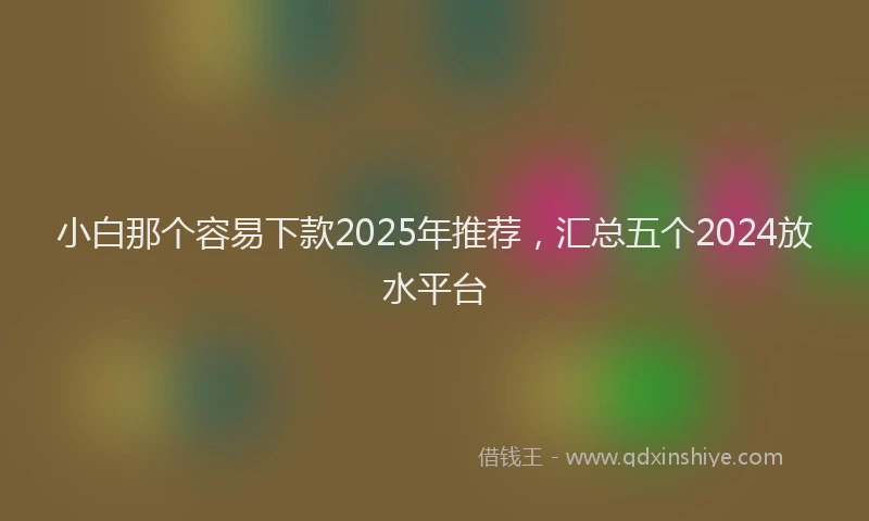 小白那个容易下款2025年推荐，汇总五个2024放水平台