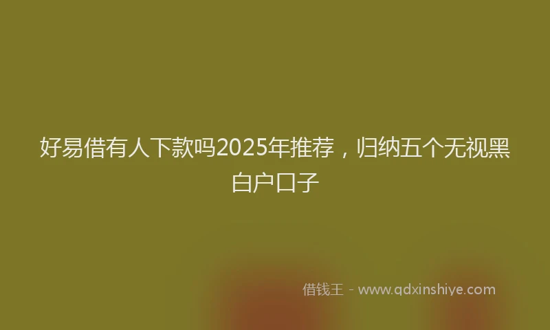 好易借有人下款吗2025年推荐，归纳五个无视黑白户口子