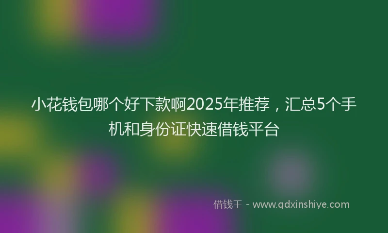 小花钱包哪个好下款啊2025年推荐，汇总5个手机和身份证快速借钱平台