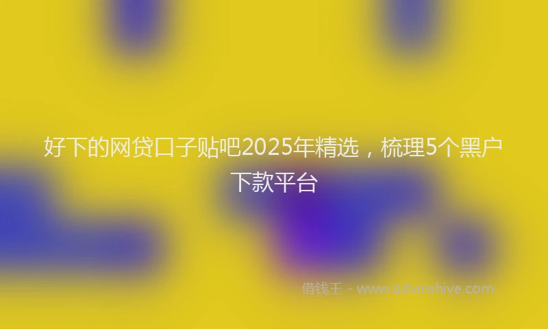 好下的网贷口子贴吧2025年精选，梳理5个黑户下款平台