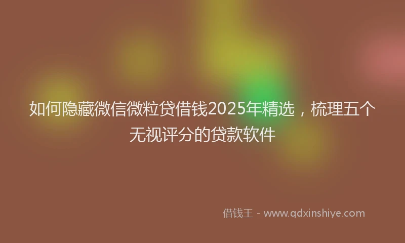 如何隐藏微信微粒贷借钱2025年精选，梳理五个无视评分的贷款软件
