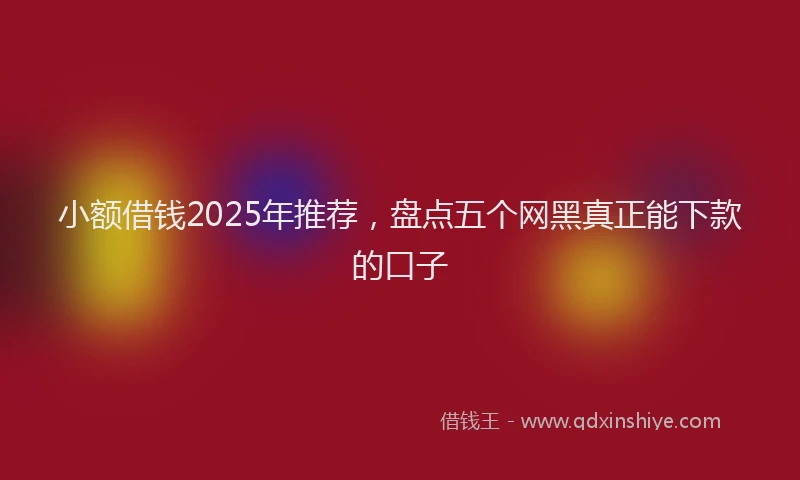 小额借钱2025年推荐，盘点五个网黑真正能下款的口子