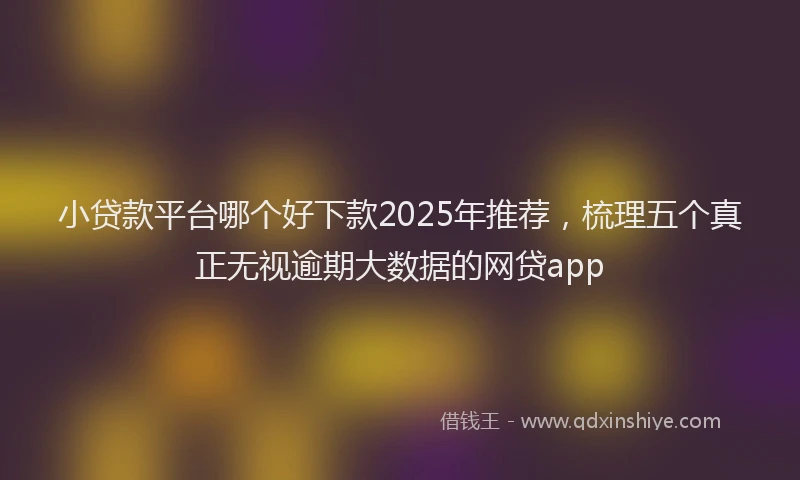 小贷款平台哪个好下款2025年推荐，梳理五个真正无视逾期大数据的网贷app