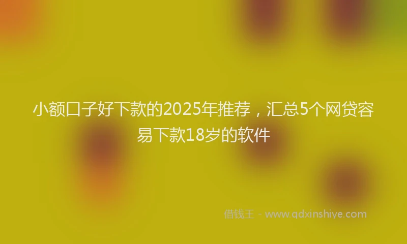 小额口子好下款的2025年推荐，汇总5个网贷容易下款18岁的软件