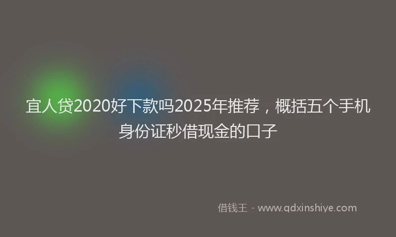 宜人贷2020好下款吗2025年推荐，概括五个手机身份证秒借现金的口子