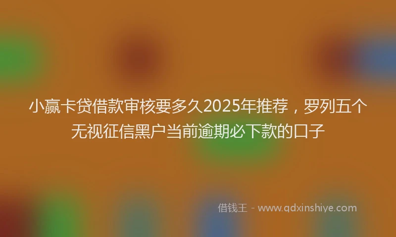 小赢卡贷借款审核要多久2025年推荐，罗列五个无视征信黑户当前逾期必下款的口子
