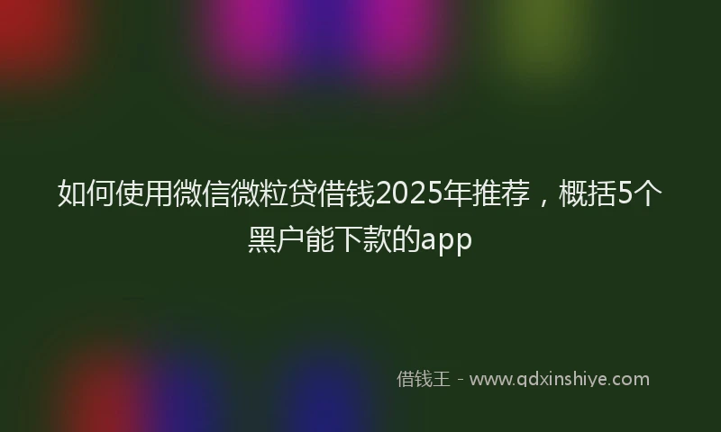 如何使用微信微粒贷借钱2025年推荐，概括5个黑户能下款的app