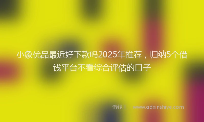 小象优品最近好下款吗2025年推荐，归纳5个借钱平台不看综合评估的口子