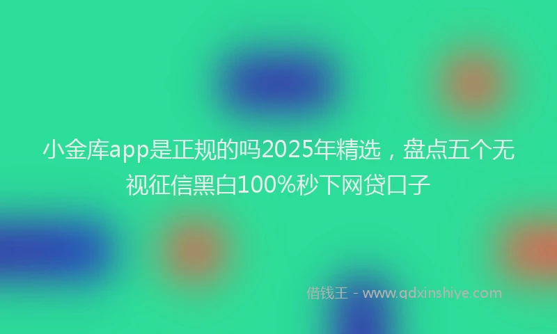 小金库app是正规的吗2025年精选，盘点五个无视征信黑白100%秒下网贷口子