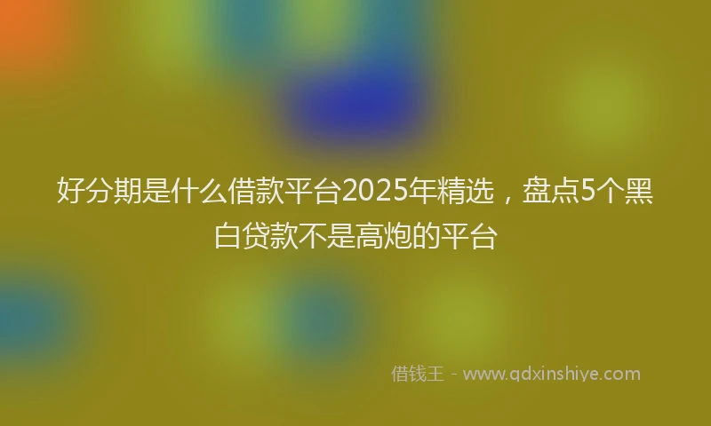 好分期是什么借款平台2025年精选，盘点5个黑白贷款不是高炮的平台