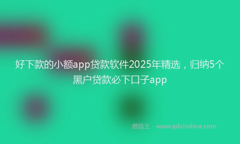 好下款的小额app贷款软件2025年精选，归纳5个黑户贷款必下口子app