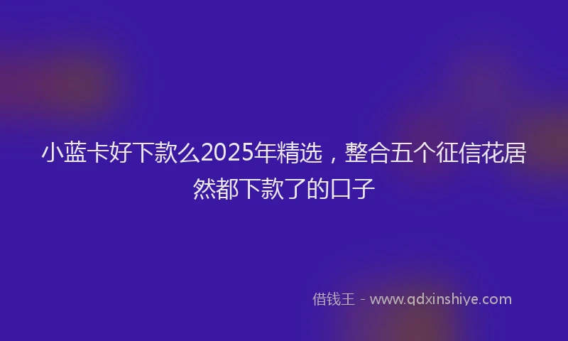 小蓝卡好下款么2025年精选，整合五个征信花居然都下款了的口子