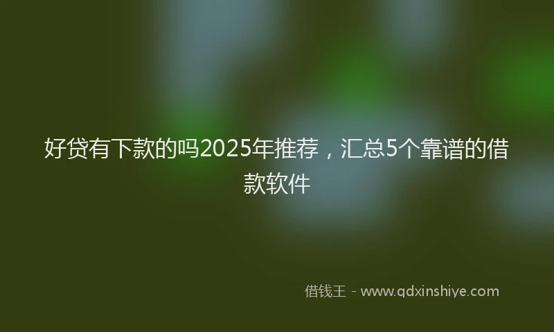 好贷有下款的吗2025年推荐，汇总5个靠谱的借款软件
