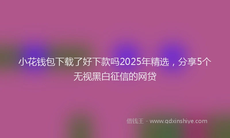 小花钱包下载了好下款吗2025年精选，分享5个无视黑白征信的网贷