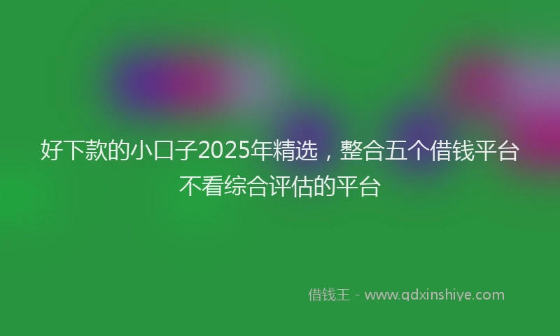 好下款的小口子2025年精选，整合五个借钱平台不看综合评估的平台