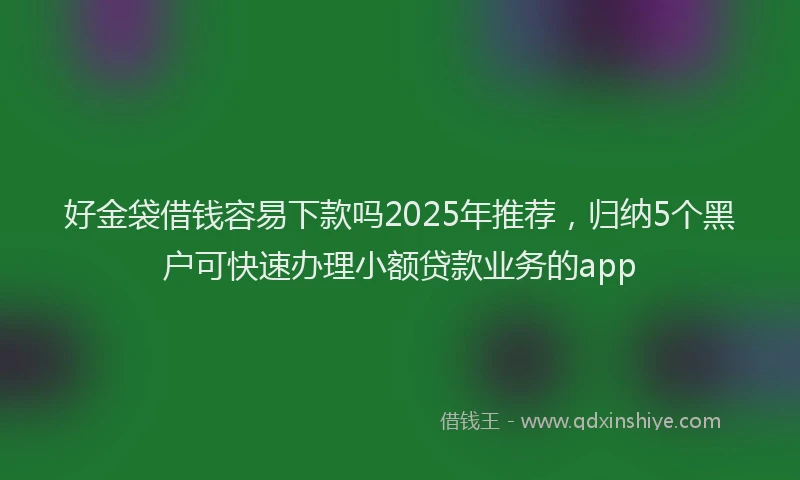 好金袋借钱容易下款吗2025年推荐，归纳5个黑户可快速办理小额贷款业务的app