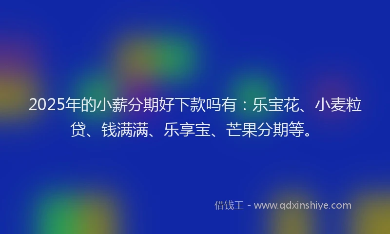 2025年的小薪分期好下款吗有：乐宝花、小麦粒贷、钱满满、乐享宝、芒果分期等。