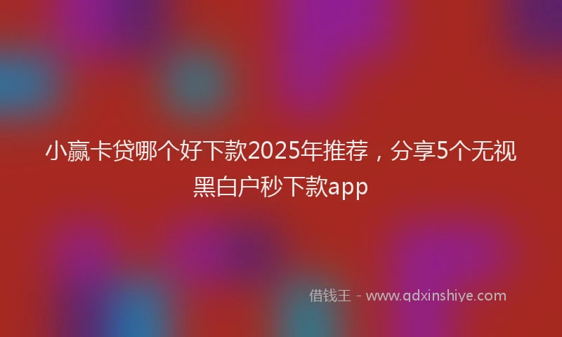 小赢卡贷哪个好下款2025年推荐，分享5个无视黑白户秒下款app