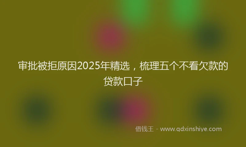 审批被拒原因2025年精选，梳理五个不看欠款的贷款口子